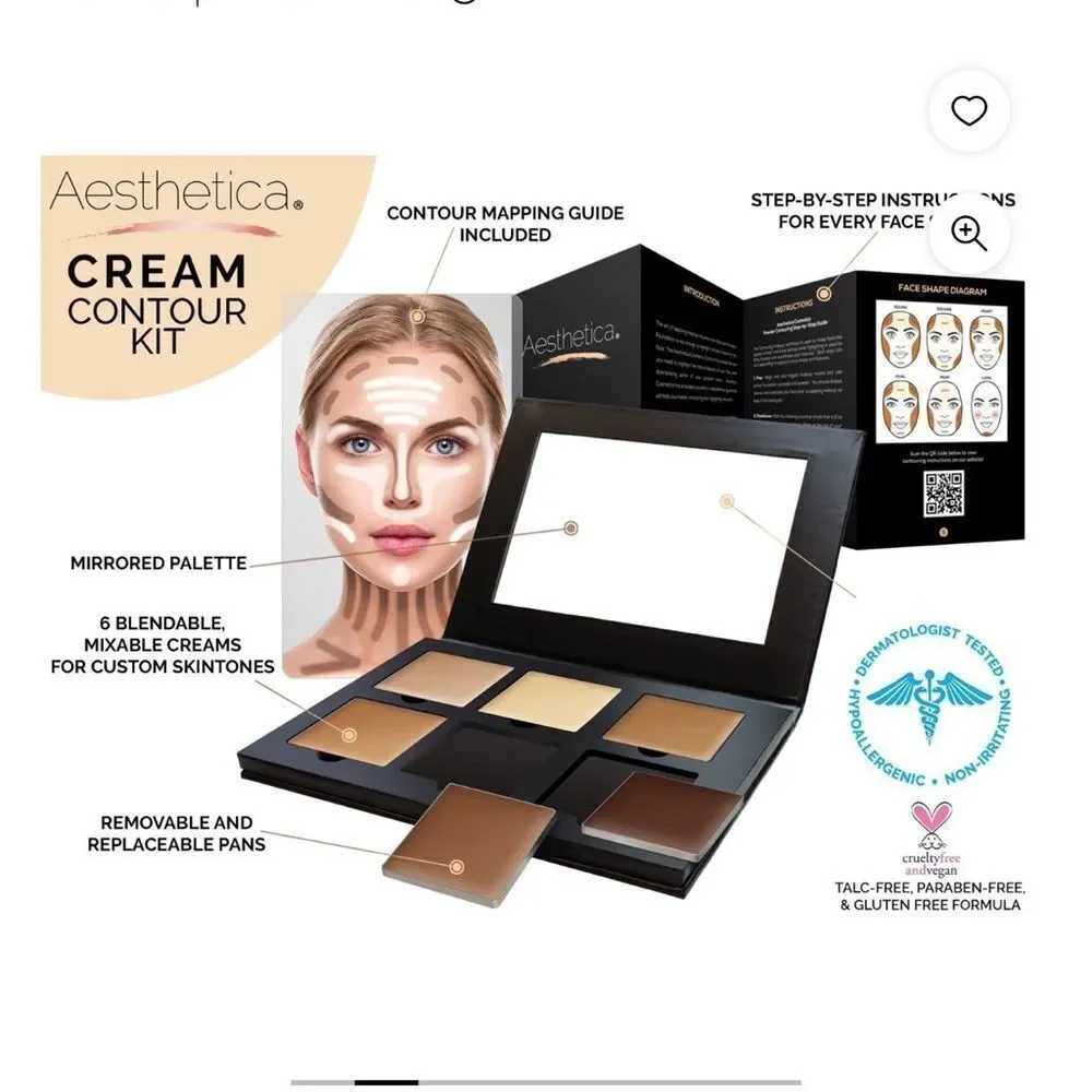 Aesthetica Contour Series Cream Palette comes with detailed instructions